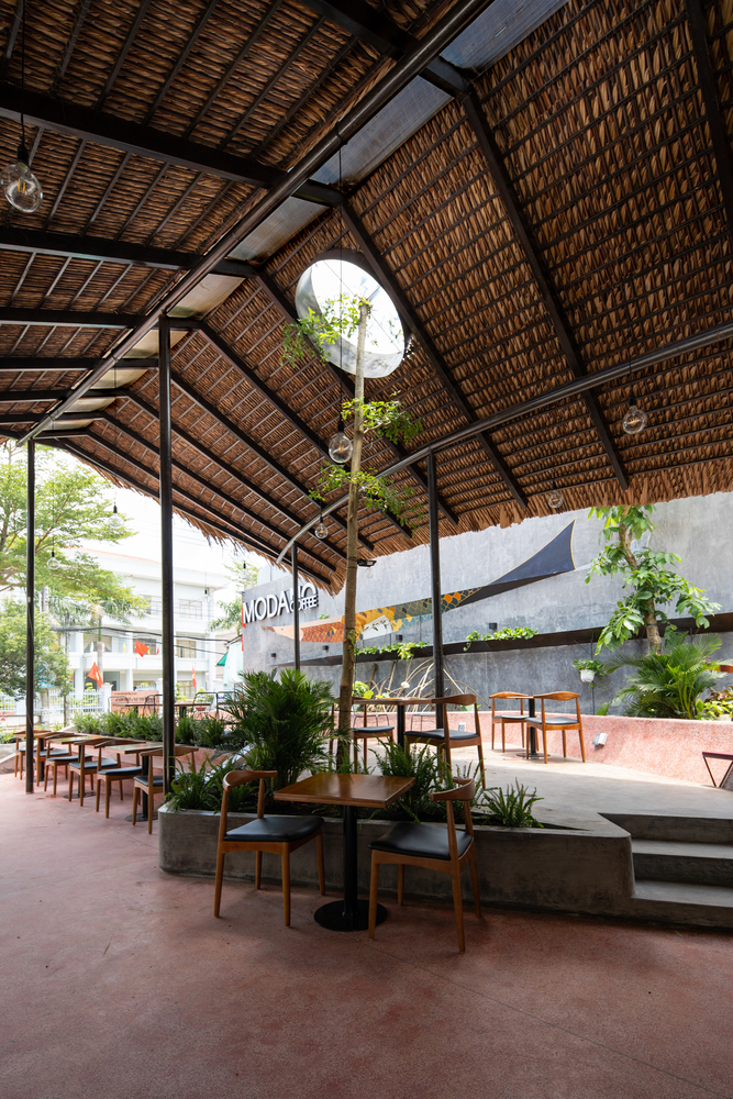 A Thatched Roof Café In Mekong River Delta