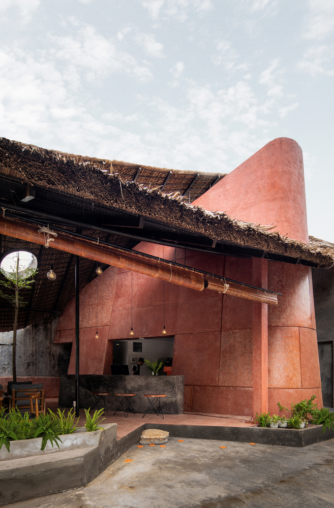 A Thatched Roof Café In Mekong River Delta