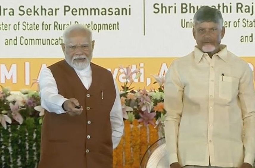 Prime Minister Narendra Modi relaunched Amaravati's capital city projects on May 2, inaugurating and laying foundation stones for projects worth ₹58,000 crore, including 74 key infrastructure works in Amaravati alone.