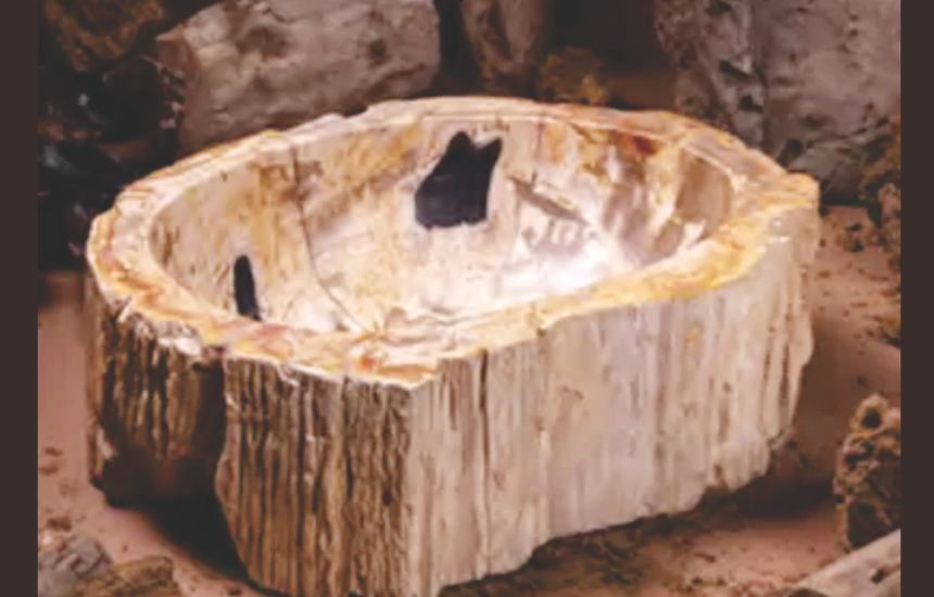 Sustainable Elegance – Petrified Wood Washbasins