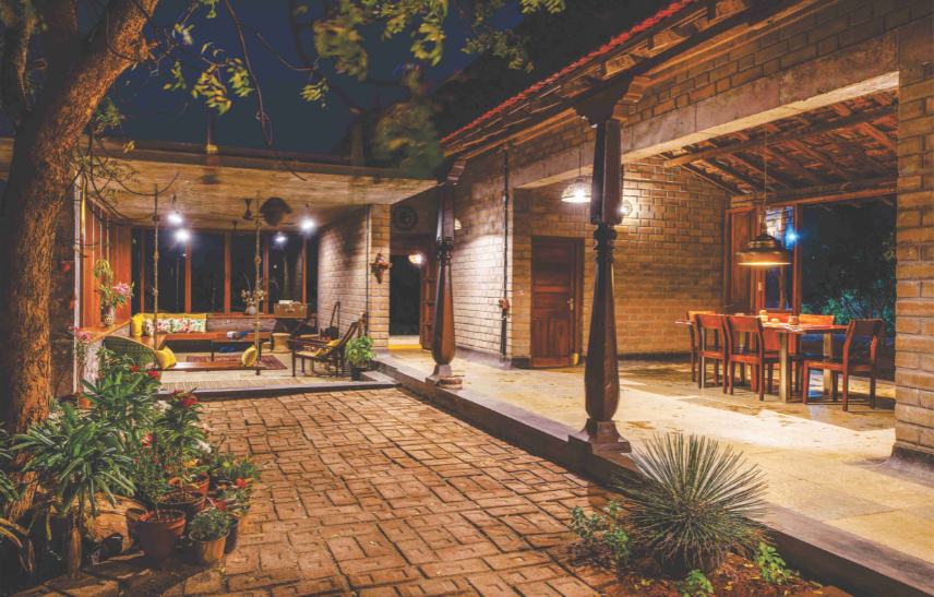 Earthy Farmhouse Design Weaved Around a Traditional Courtyard – Sustainable Living in Hyderabad