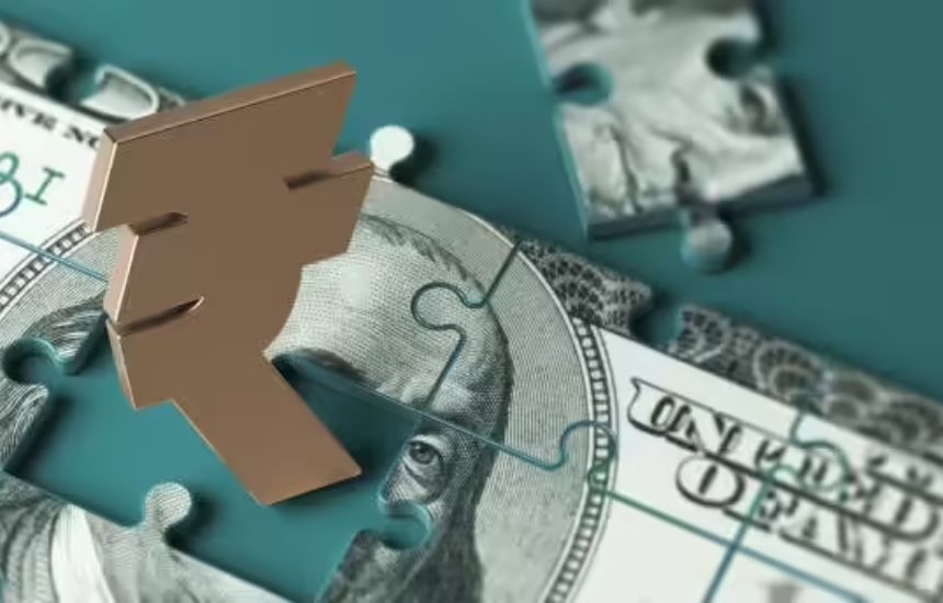 Equity gains and lower crude offset by strong dollar and foreign fund outflows.