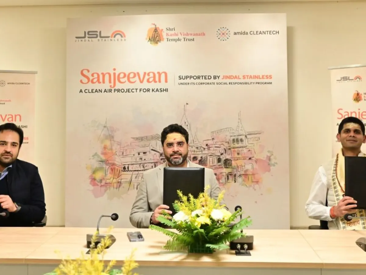 Jindal Stainless and Amida Cleantech Launch ‘Sanjeevan’ Air Purification Project at Shri Kashi Vishwanath Dham