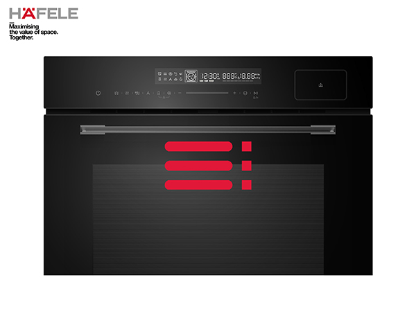 Häfele Midora Steam Oven Enhances Kitchen Safety with Telescopic Shelf Supports