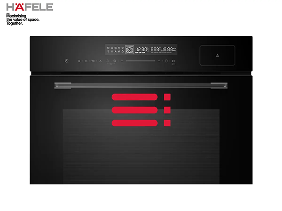 Häfele Midora Steam Oven Enhances Kitchen Safety with Telescopic Shelf Supports