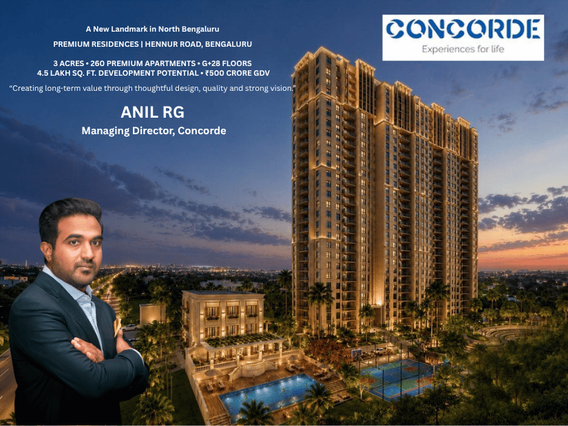 Concorde Launches 3-Acre Residential Project Sienna on Hennur Road with ₹500 Crore GDV