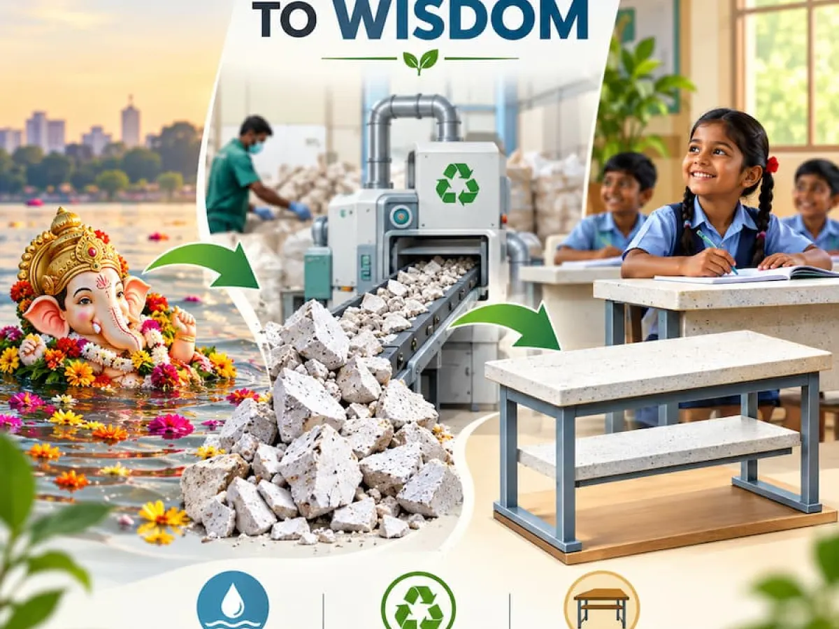 From Ganpati Visarjan Waste to Study Tables: Recycled POP Helping Children Learn